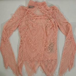 Bebe Lace Turtleneck Blouse size XS